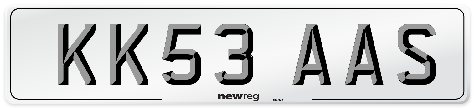KK53 AAS Number Plate from New Reg